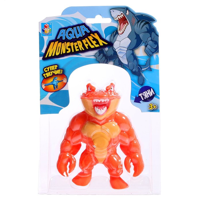 1toy Тянущаяся фигурка Monster flex Aqua, 14 см, 14 видов, МИКС