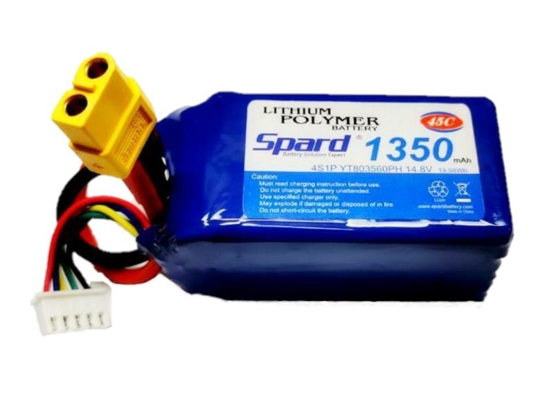 Аккумулятор Li-Po Spard 1350mAh, 14,8V, 45C, XT60 - YTA005