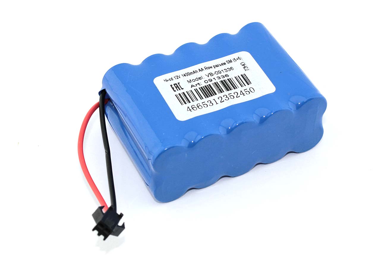 Аккумулятор Ni-cd 12V 1400mAh AA Row разъем SM (4+4