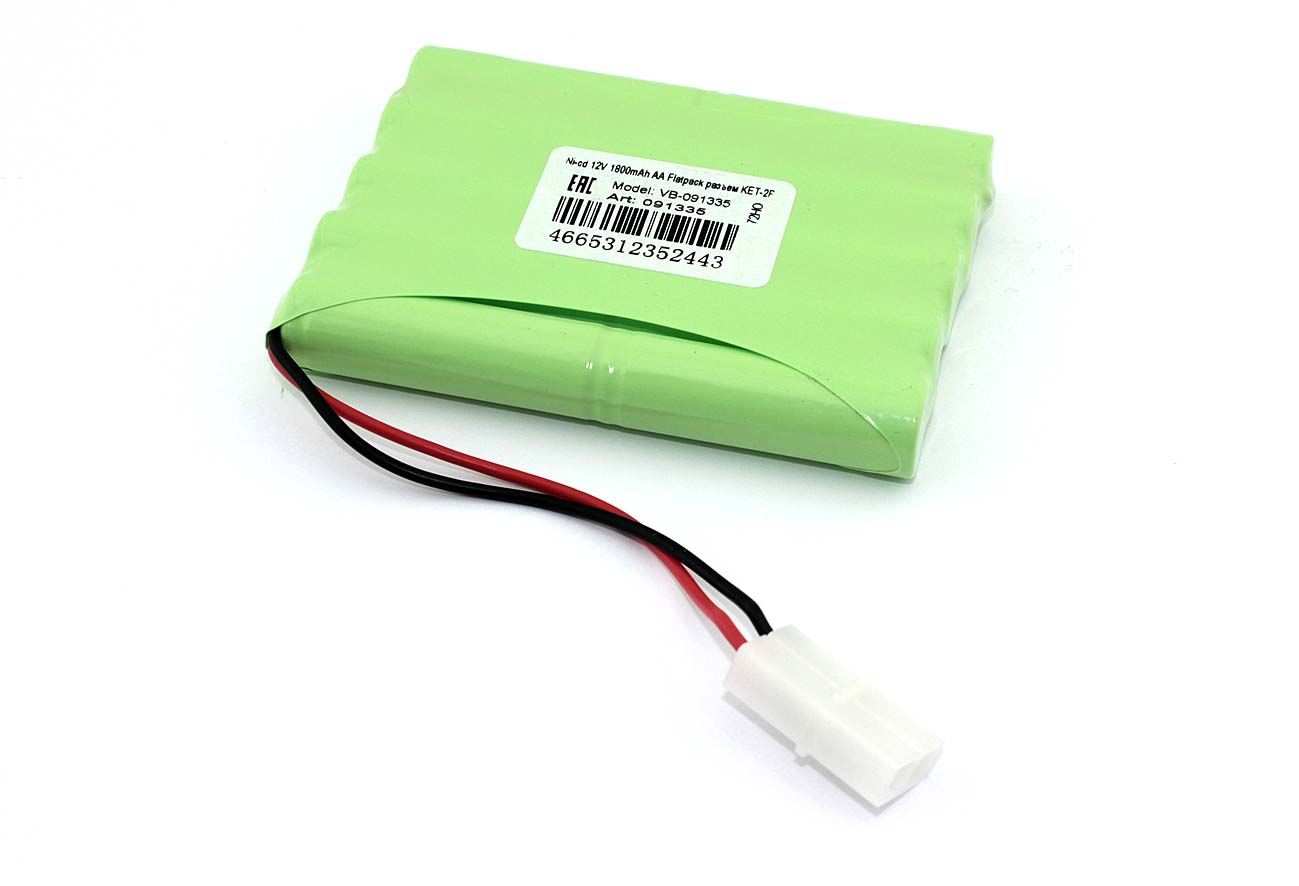 Аккумулятор Ni-cd 12V 1800mAh AA Flatpack разъем KET-2P