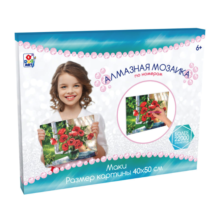 Алмазная мозаика 1toy Маки в коробке