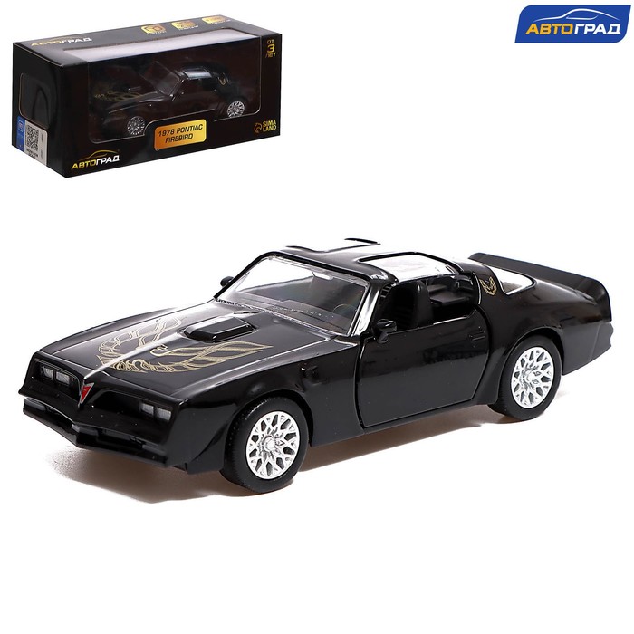 Автоград Машина металлическая PONTIAC FIREBIRD, 1:32, открываются двери, инерция, чёрный