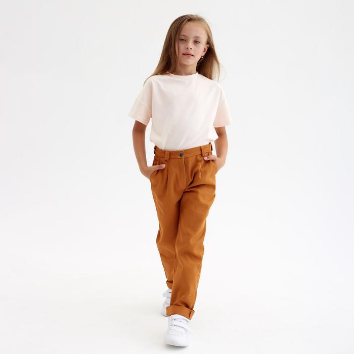 Брюки детские MINAKU: Casual collection KIDS, цвет рыжий, рост 140 см