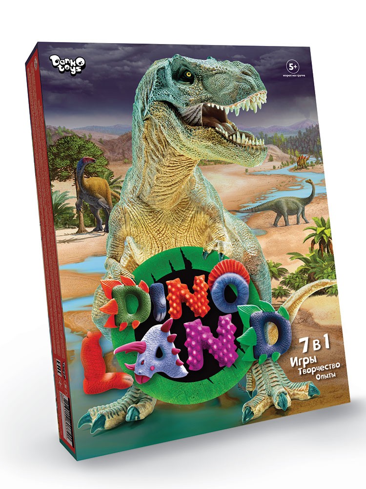 Детская настольная игра 7 в 1 Игры. Творчество. Опыты. Dino Land Danko Toys