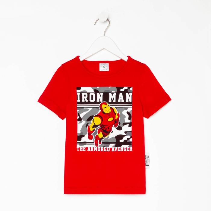 Футболка детская Iron man Мстители, рост 86-92, красный