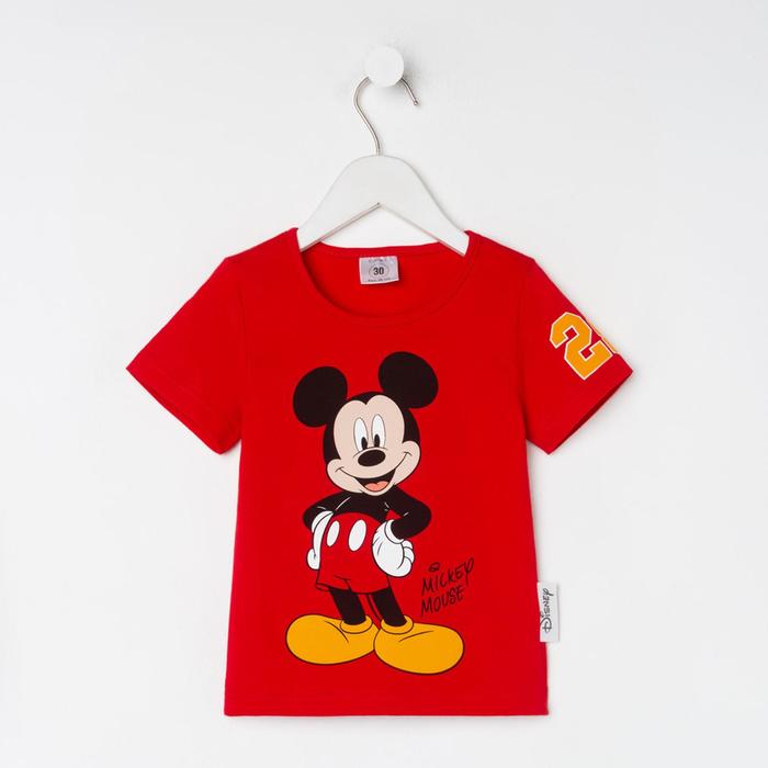 Футболка детская Mickey Микки Маус, рост 110-116, красный