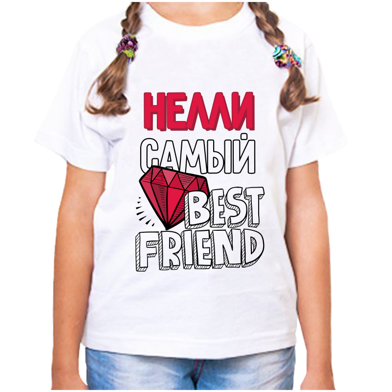 Футболка девочке белая 32 р-р нелли самый best friends