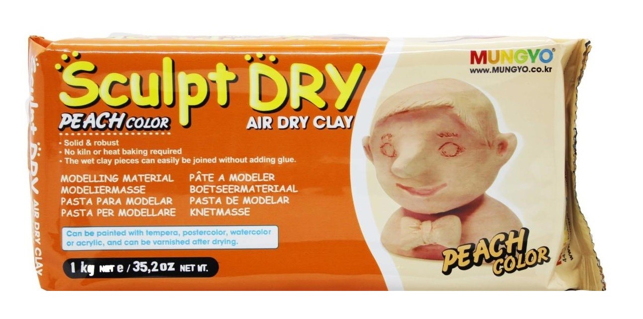 Глина для моделирования Sculpt Dry , 1000 г, персиковая Mungyo MGMF1