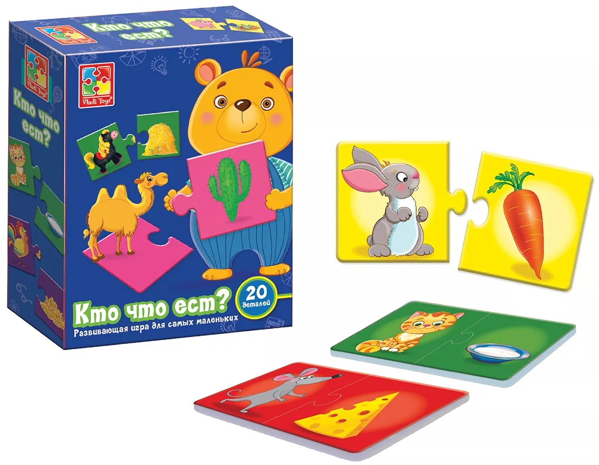 Игра развивающая Кто что ест? Vladi Toys