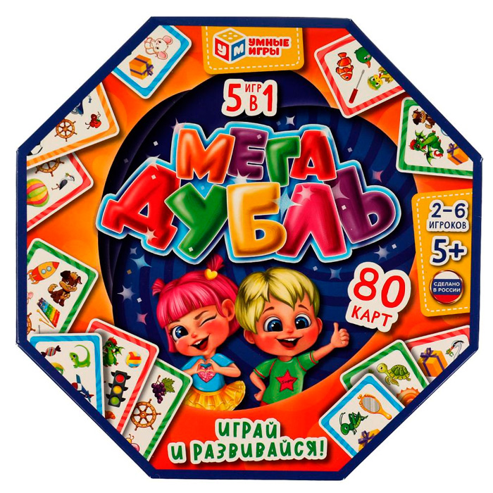 Игра Умка Мегадубль 5 в 1. 80 карточек 4650250518303 /12