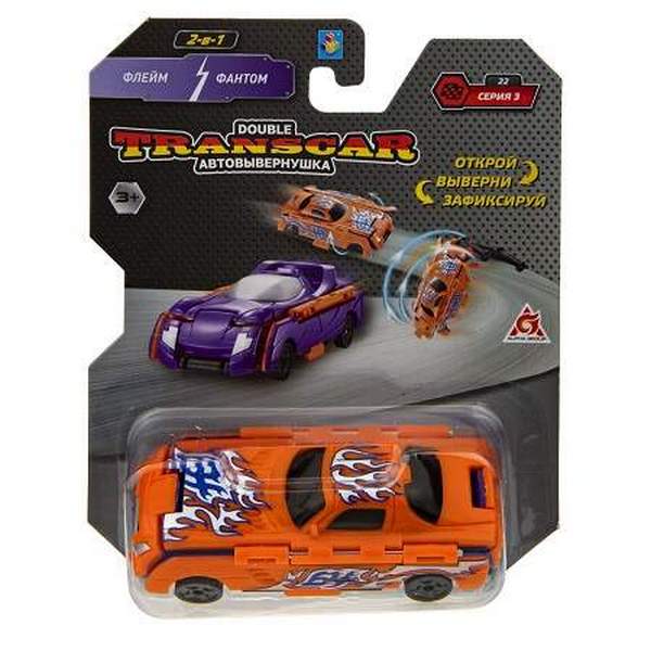 Игровой набор 1toy Transcar Double, Флейм-Фантом, 8 см