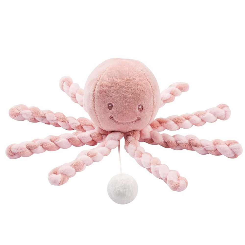 Игрушка мягкая Nattou Musical Soft toy Lapidou Octopus old pink/light pink муз. 877596