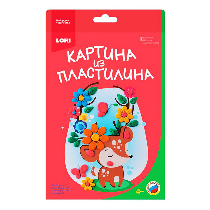 Картина из пластилина Оленёнок