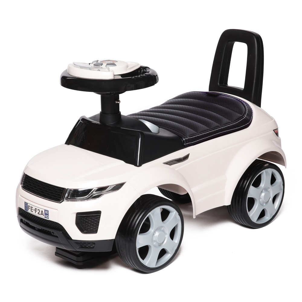 Каталка Babycare Sport car кожаное сиденье, резиновые колеса, белый