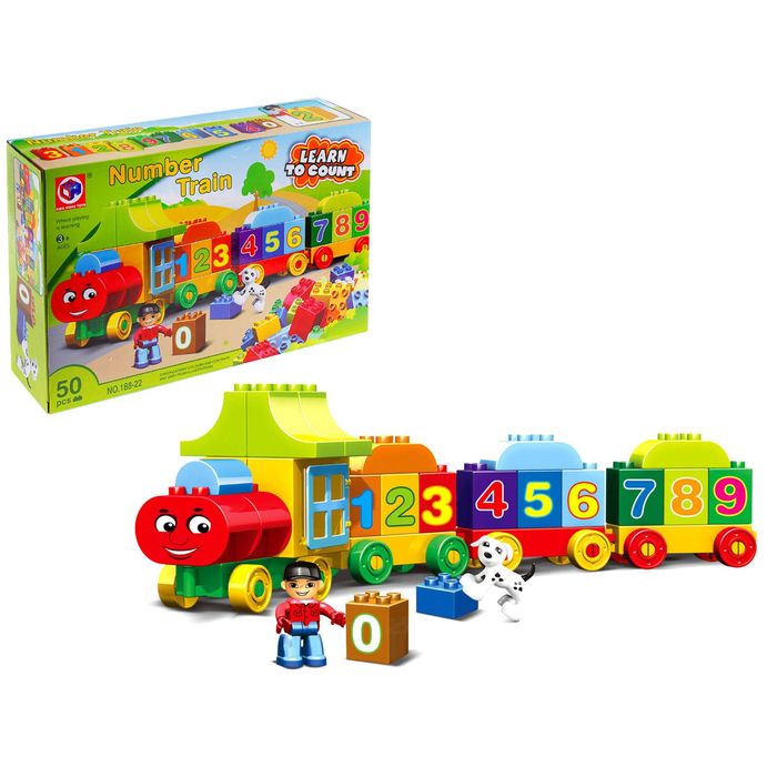 KIDS HOME TOYS Числовой поезд, учимся считать, 50 деталей