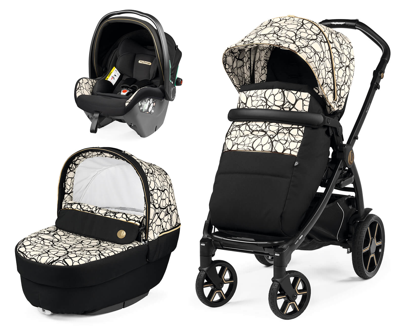 Коляска 3 в 1 Peg-Perego Book SLK Modular Graphic Gold