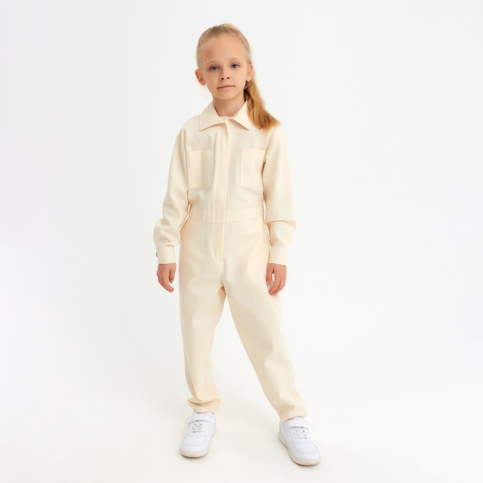 Комбинезон для девочки MINAKU: Casual collection KIDS цвет бежевый, рост 152