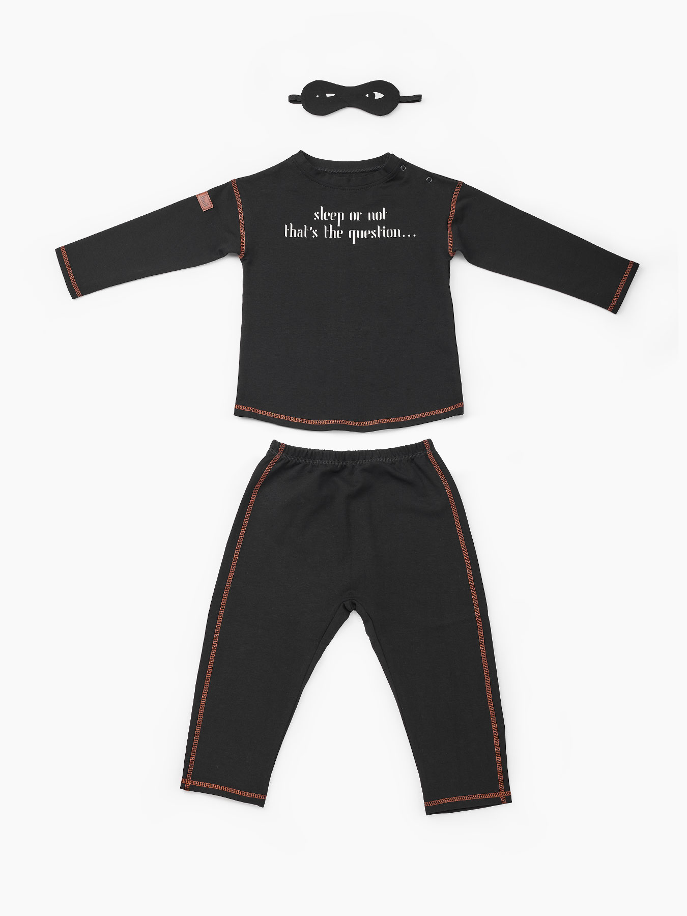 Комплект: брюки, джемпер, повязка на голову (black, size 68-74) Happy Baby черный 68-74