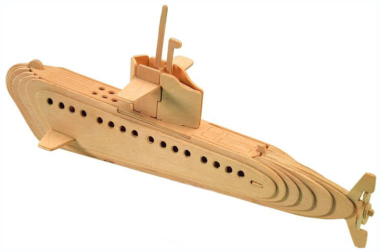 Конструктор деревянный Wooden Toys Подводная лодка P042