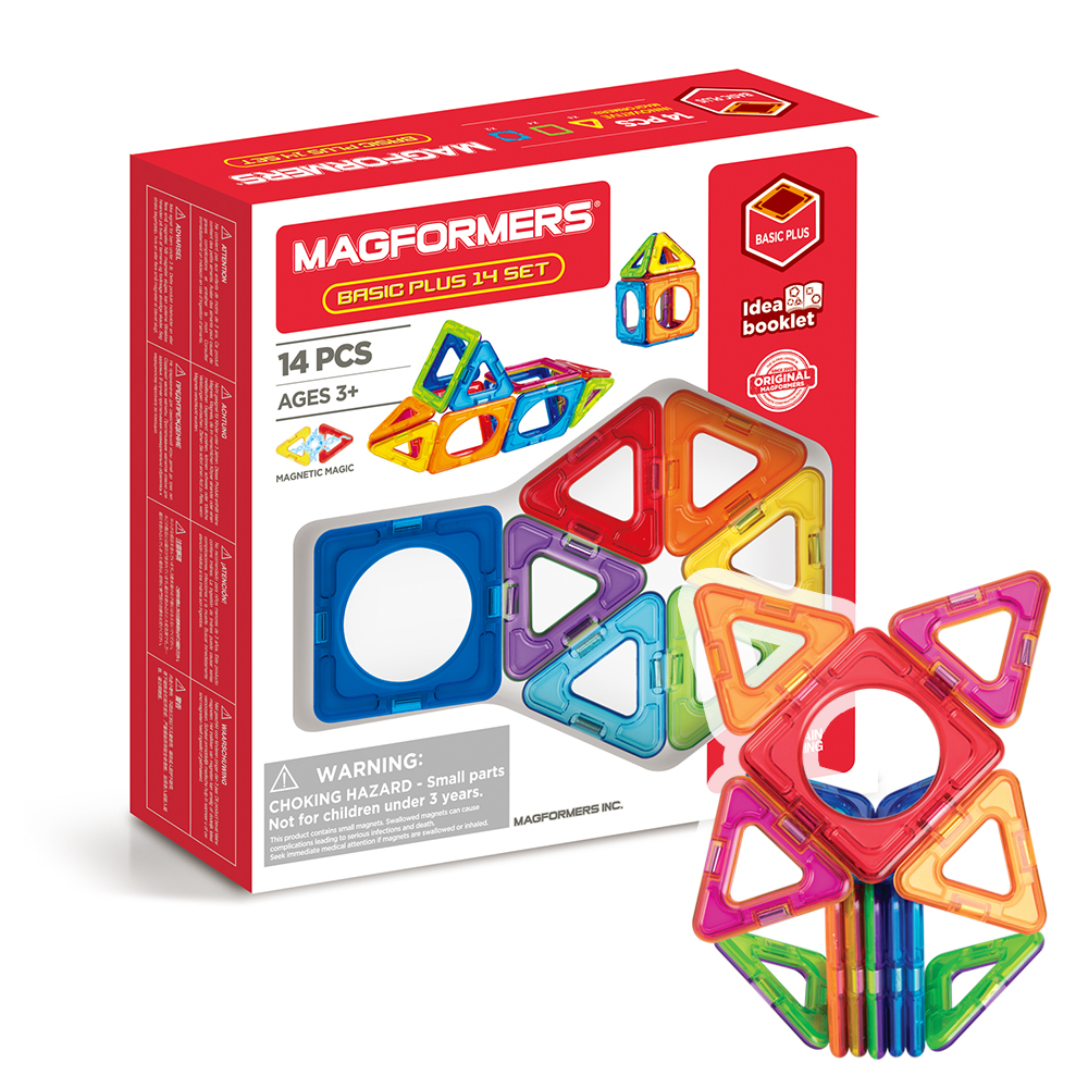 Конструктор магнитный Magformers Basic Plus set, 14 деталей (базовые элементы