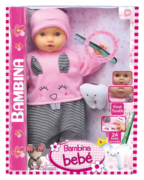 Кукла Dimian Bambina Bebe 46 см Мой первый зуб звуковые эффекты