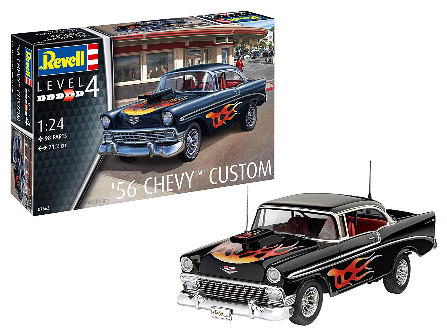 Легковая машина Revell, 56 Chevy Customs, 7663