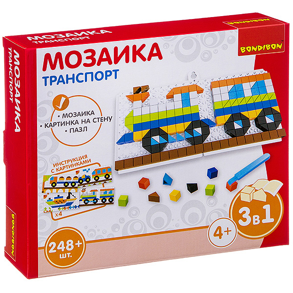 Логическая игра Мозаика. Транспорт, 248 деталей