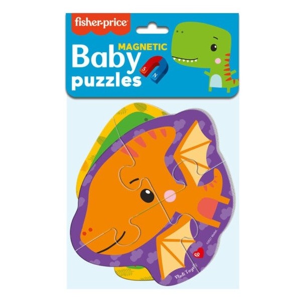 Магнитные беби пазлы Fisher Price Динозаврики, 2 картинки Vladi Toys