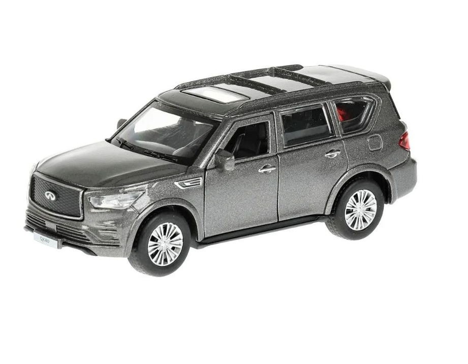 Машина металл INFINITI QX80, 12,5 см, (откр. двери, багаж, серый)инер., в коробке