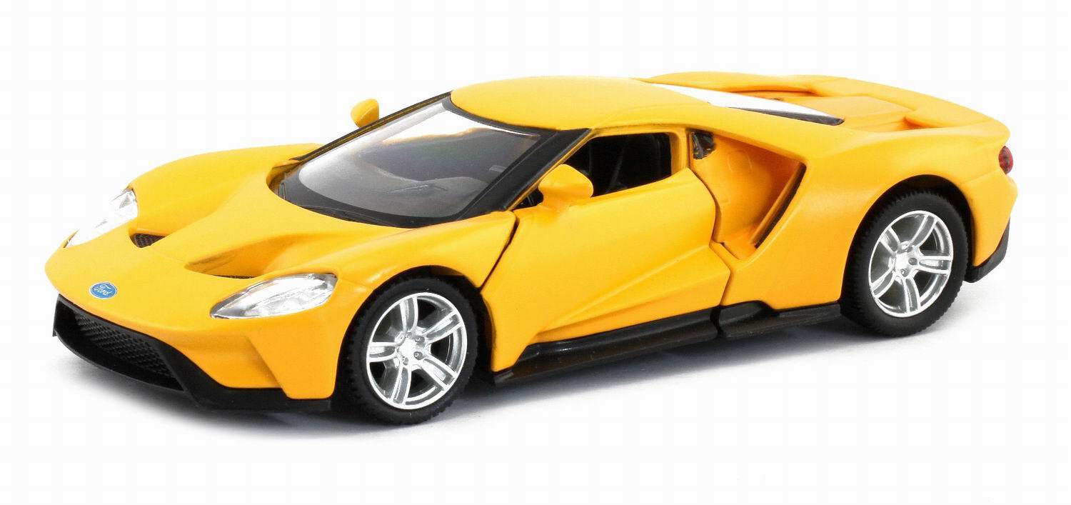 Машина металлическая RMZ City 1:32 Ford GT 2019, желтый матовый цвет.