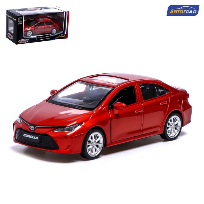 Машина металлическая TOYOTA COROLLA HYBRID, 1:43, инерция, открываются двери, цвет красный