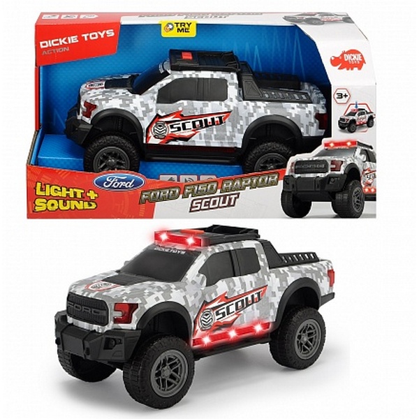 Машинка Dickie Ford F150 Raptor Scout со световыми и звуковыми эффектами, 33 см