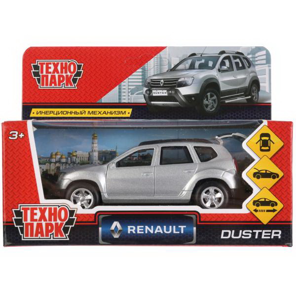 Машинка Технопарк RENAULT DUSTER серебристый 12 см