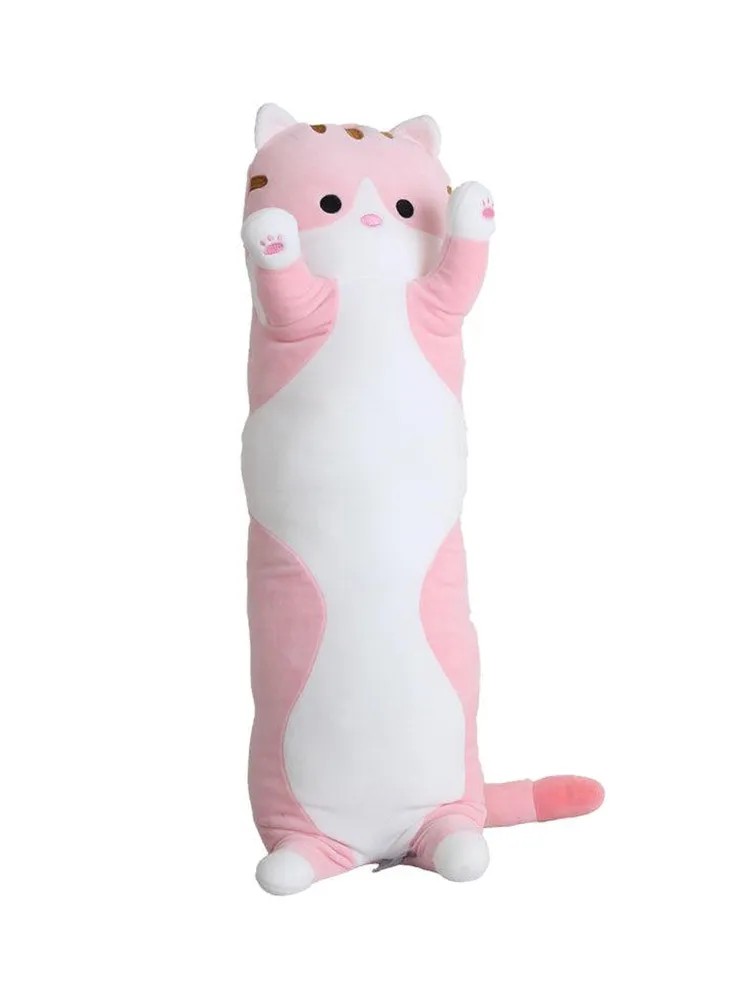 Мягкая игрушка кошка розовый Long Cat/кот батон/длинный кот 50 см MUSADIK TOY