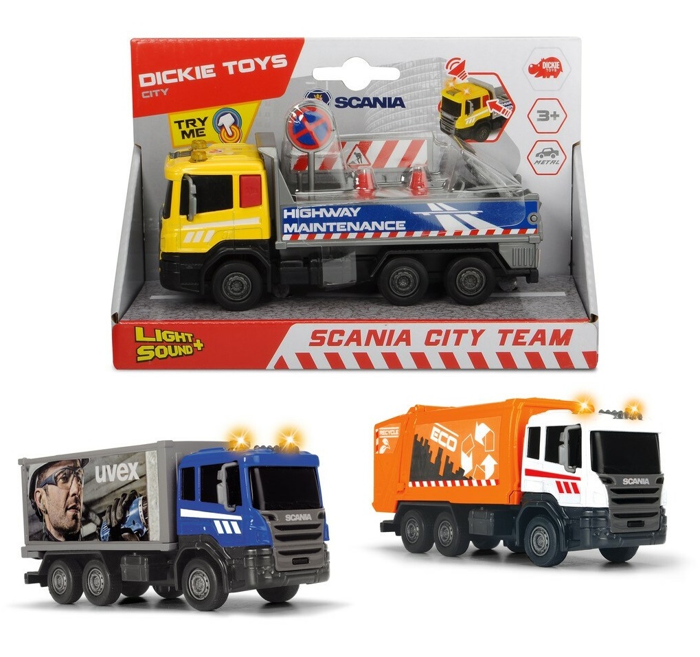 Набор машинок Dickie Toys Городская техника Scania 17 см, в ассортименте