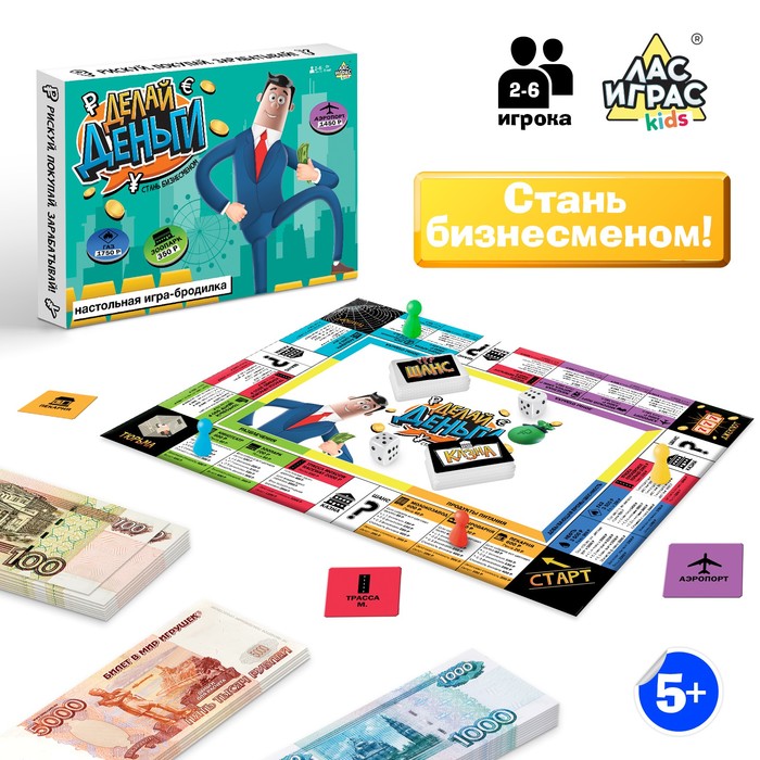 Настольная игра бродилка Делай деньги