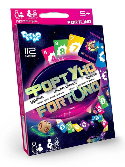 Настольная игра ФортУно, 112 карт + кубик