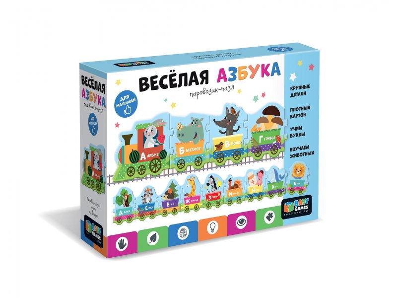 Настольная игра обучающая Origami Baby Games Паровозик Веселая азбука 6833