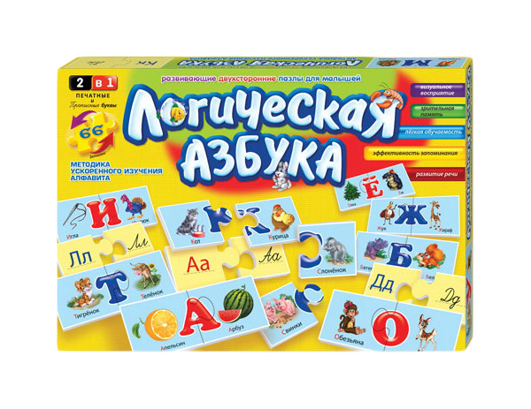 Настольная игра-пазл 2 в 1 Логическая азбука, 66 элементов Данко Тойс / Danko Toys