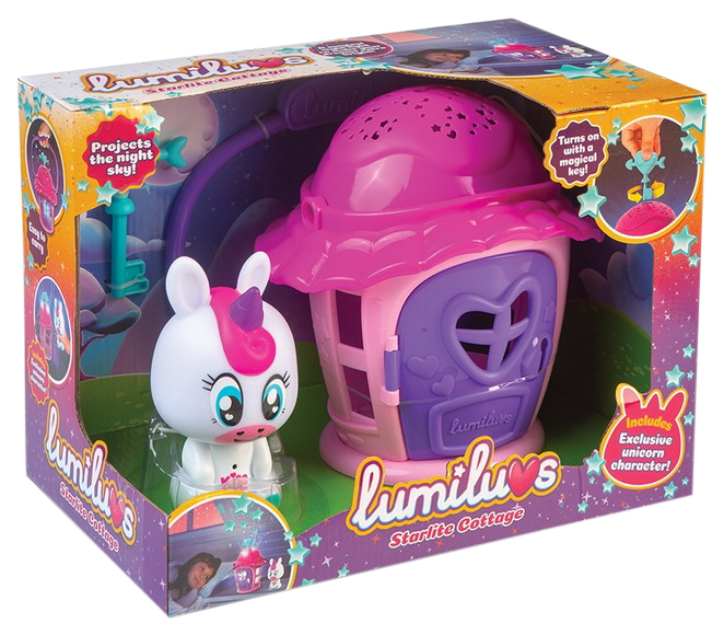 Ночник Abtoys Lumiluvs Единорог Luna с домиком-проектором звездного неба