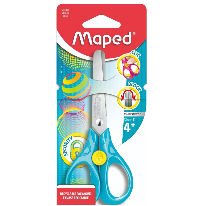 Ножницы детские Maped SECURITY 3D, 13 см, эргоном.,симметричные,в блистере, (2шт.