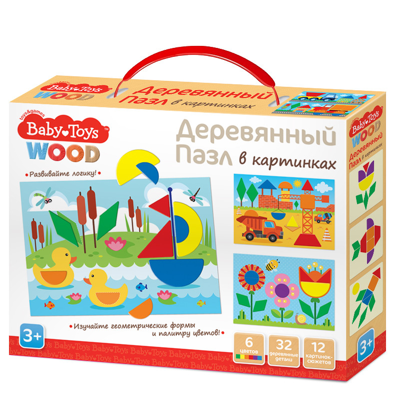 Пазл деревянный Baby Toys, 32 элемента Десятое королевство