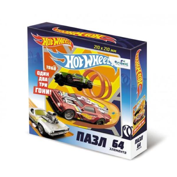 Пазл Origami Hot Wheels. Крутые виражи, 64 элемента 6858