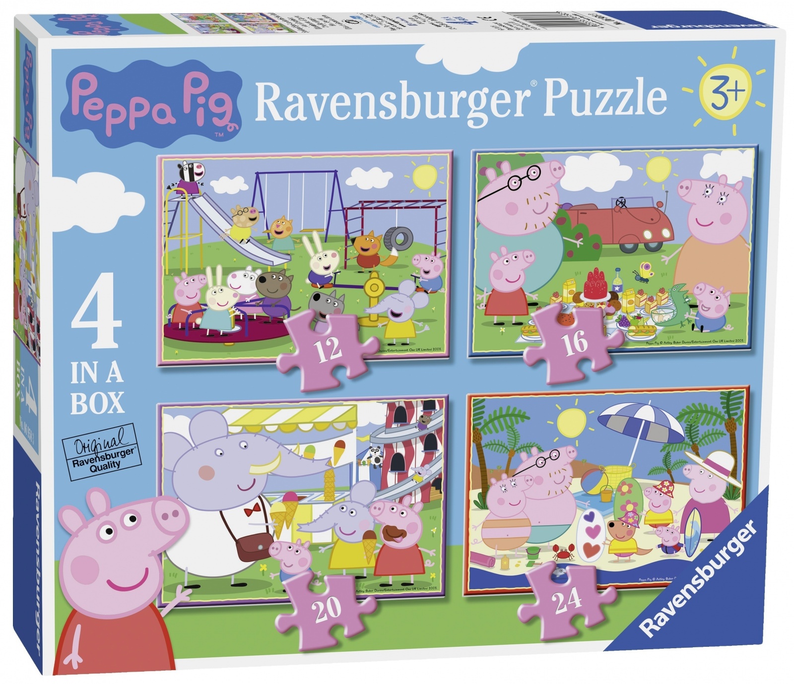 Пазл Ravensburger Свинка Пеппа, 4 шт, 12, 16, 20, 24 элемента