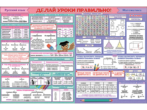 Плакат Делай уроки правильно 3-4кл 080041