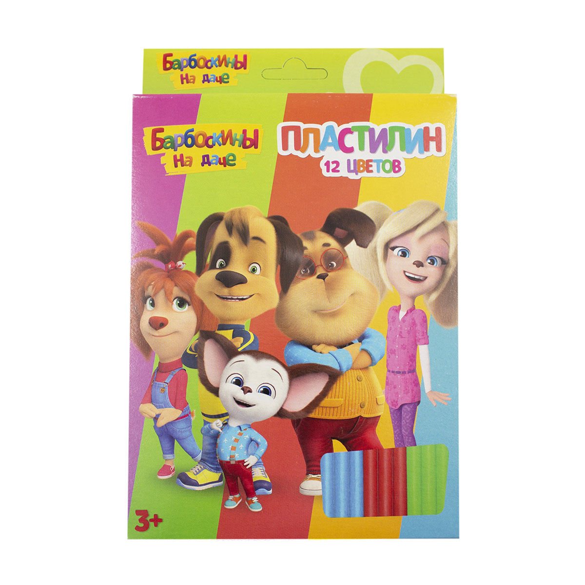 Пластилин Centrum Барбоскины 12 цветов, стека пластиковая 240г 86226