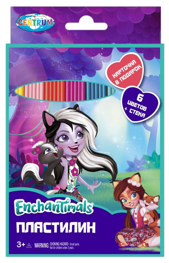 Пластилин Centrum Enchantimals со стекой 6 цветов