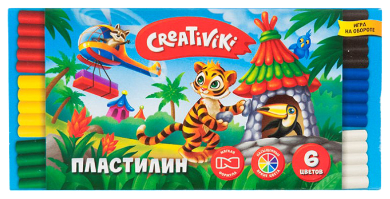 Пластилин Creativiki, 6 цветов