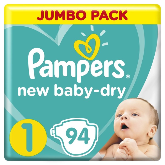 Подгузники Pampers New Baby-Dry размер 1, 94 шт.