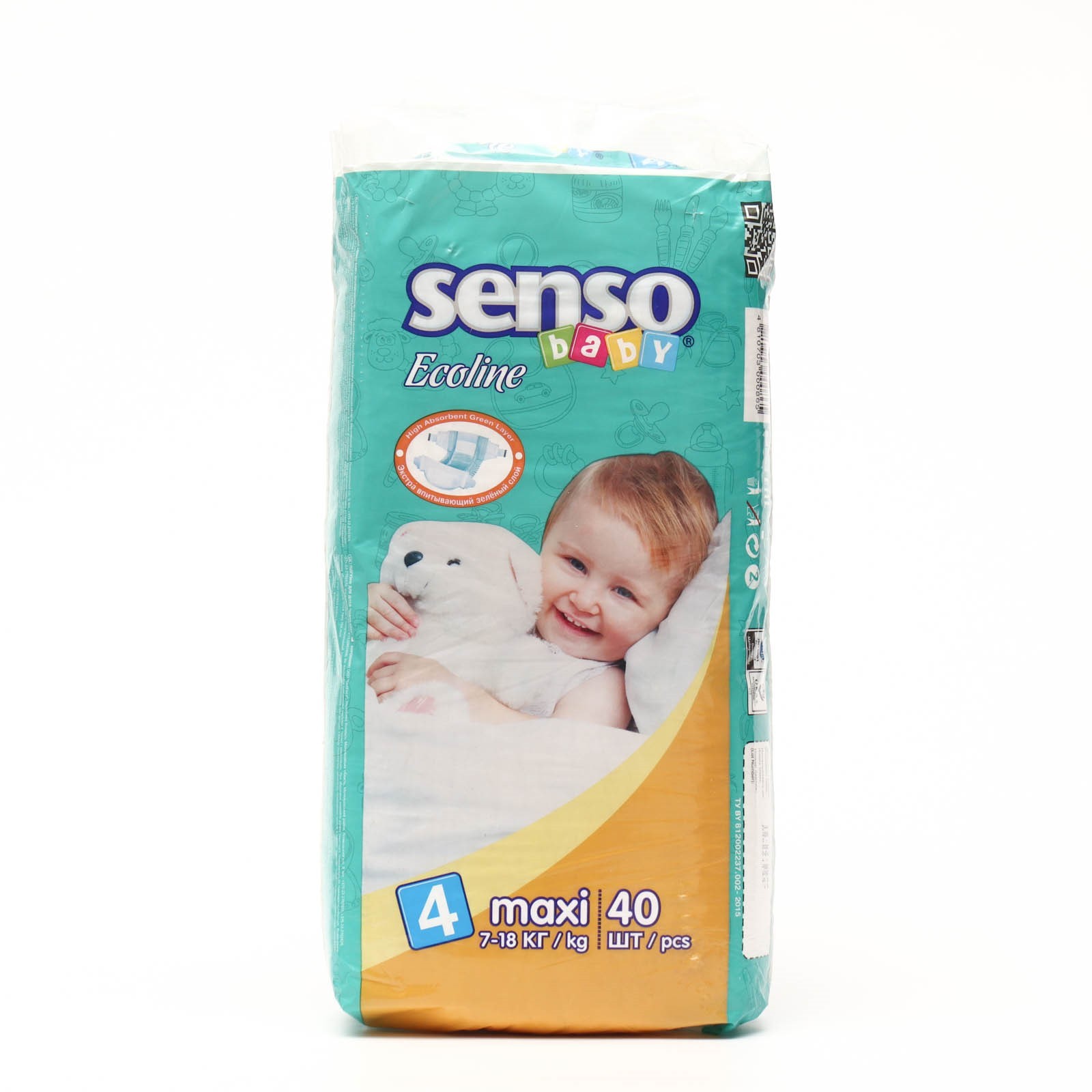 Подгузники Senso baby Ecoline Maxi (7-18 кг), 40 шт